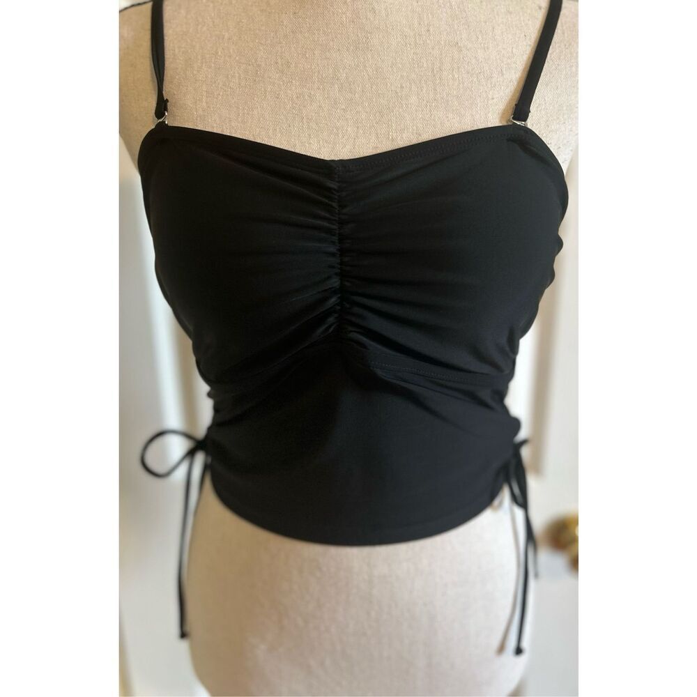 Black Women's Ruched Swimsuit Top